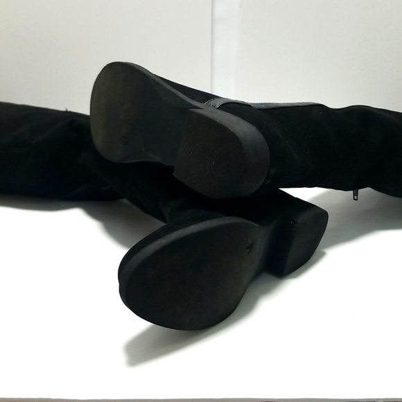 Shoe Dazzle Black Coralie Double Buckle Boot, Over Knee-Length boots Size 6 - Picture 5 of 6